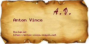 Anton Vince névjegykártya