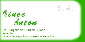 vince anton business card